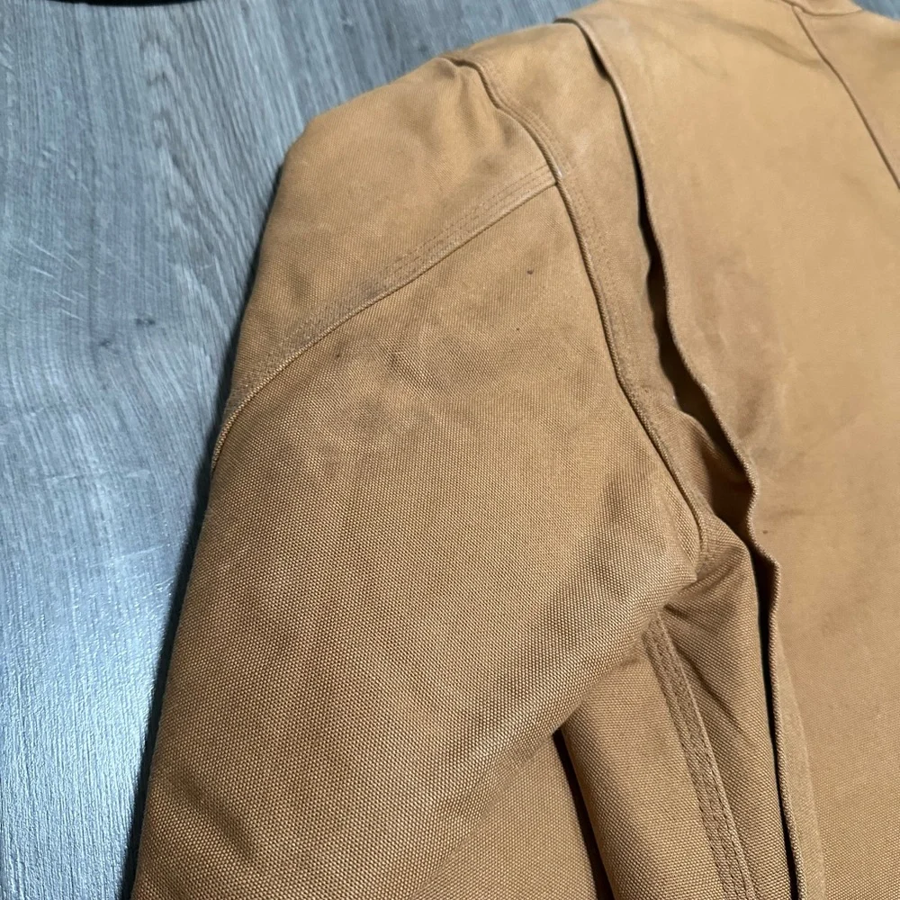 Carhartt Blanket Lined Chore Jacket Brown Michigan Corduroy Collar C001 Sz XL - Picture 10 of 13